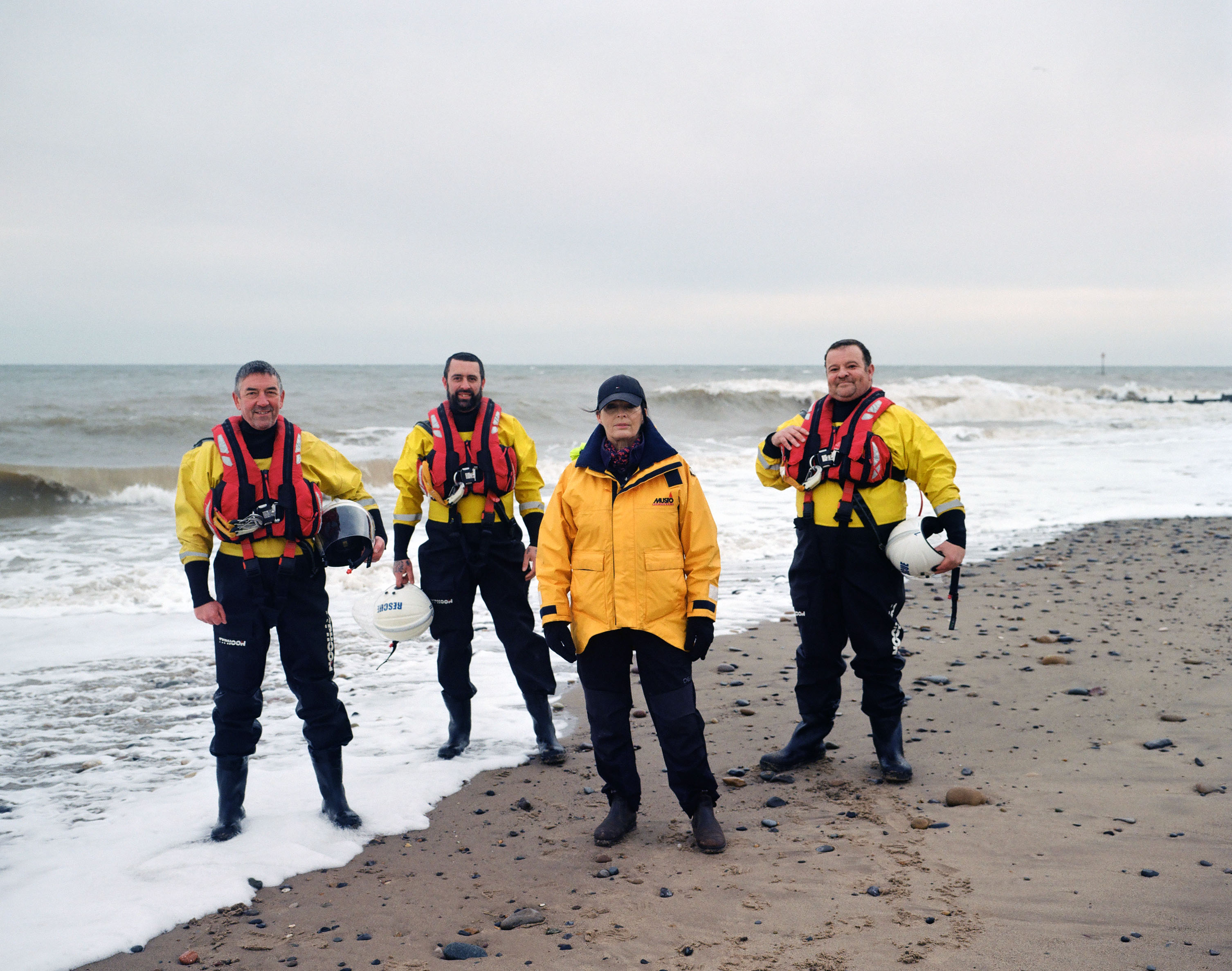 Group of coastal rescue workers